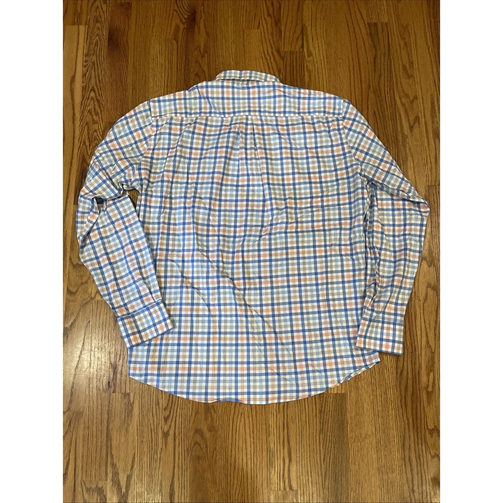 Peter Millar Men's Button‎ Down Performance Shirt Blue Pink Plaid Size Large - Picture 3 of 9